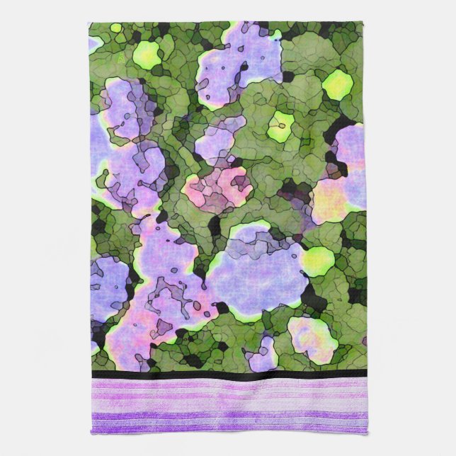 Batik Hydrangeas (Alt) Tea Towel (Vertical)