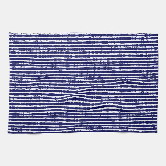 Batik Indigo Style Stripes Tea Towel (Horizontal)