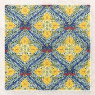 Batik Indonesian Wax-Resist Dyeing Technique Glass Coaster