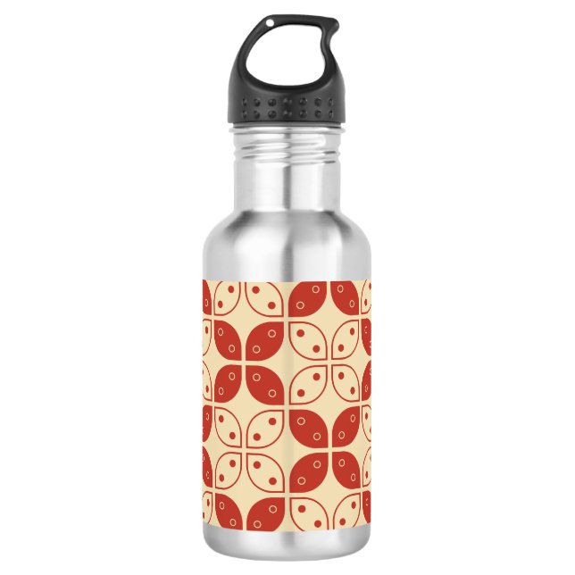 Batik Kawung, Indonesian Pattern, Javanese, Ethnic 532 Ml Water Bottle (Front)