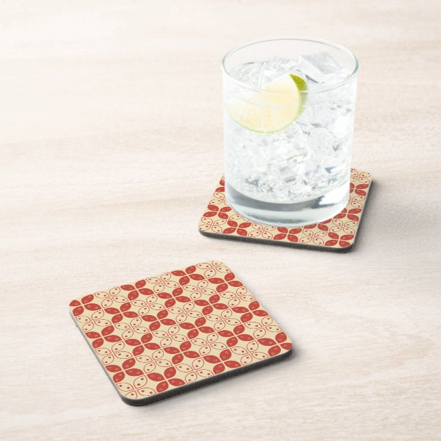 Batik Kawung, Indonesian Pattern, Javanese, Ethnic Coaster (Right Side)