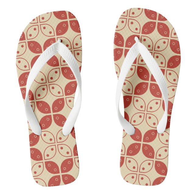 Batik Kawung, Indonesian Pattern, Javanese, Ethnic Jandals (Footbed)