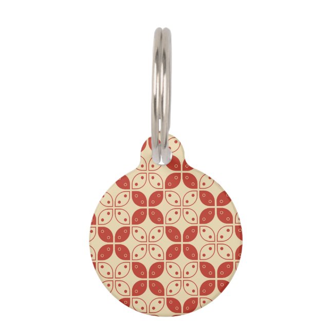 Batik Kawung, Indonesian Pattern, Javanese, Ethnic Pet Tag (Front)