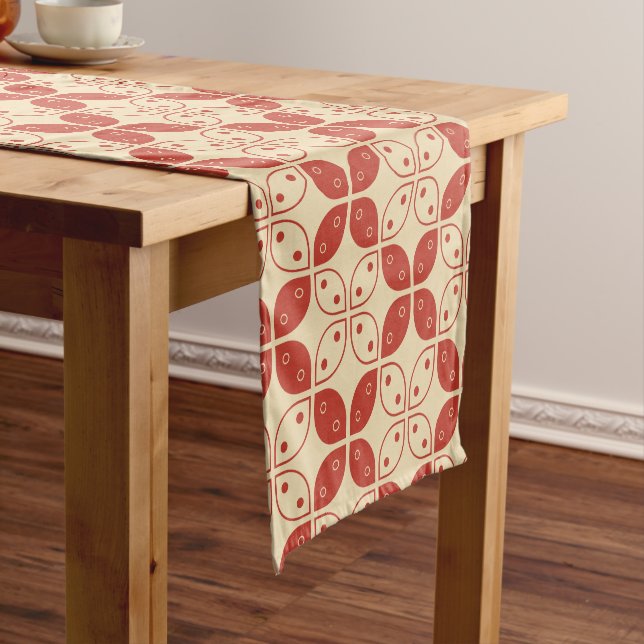 Batik Kawung, Indonesian Pattern, Javanese, Ethnic Short Table Runner (In Situ)
