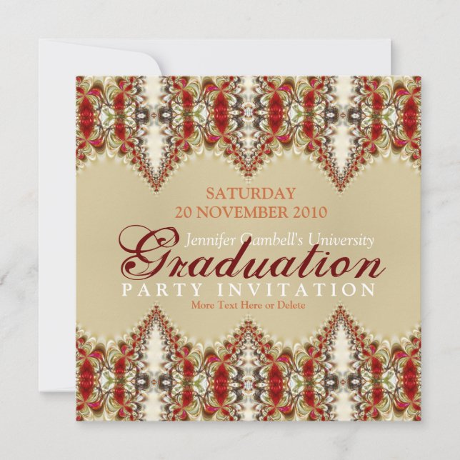 Batik Lace Graduation Invitation (Front)