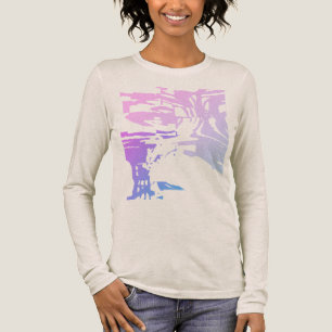 Batik-like Tropical Beachy in Pink Lavender Purple Tri-Blend Shirt