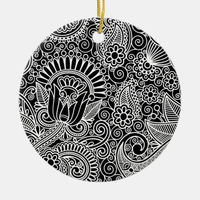 Batik Motif Ceramic Tree Decoration (Front)
