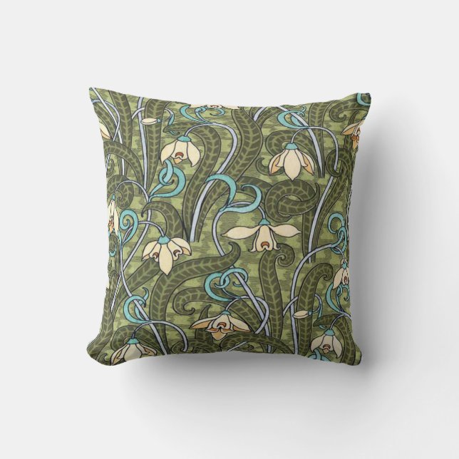 Batik Motif Snowdrop Flower Cushion (Front)