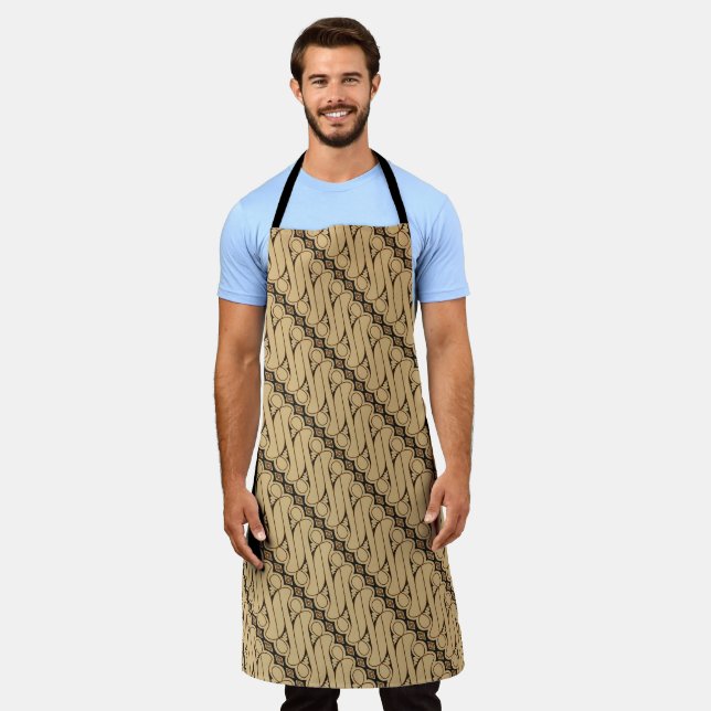Batik Parang, Indonesian Pattern, Javanese, Ethnic Apron (Worn)