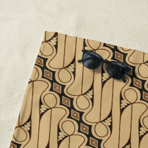 Batik Parang, Indonesian Pattern, Javanese, Ethnic Beach Towel