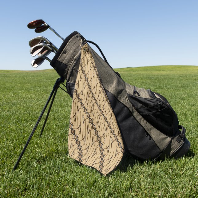 Batik Parang, Indonesian Pattern, Javanese, Ethnic Golf Towel (Green)