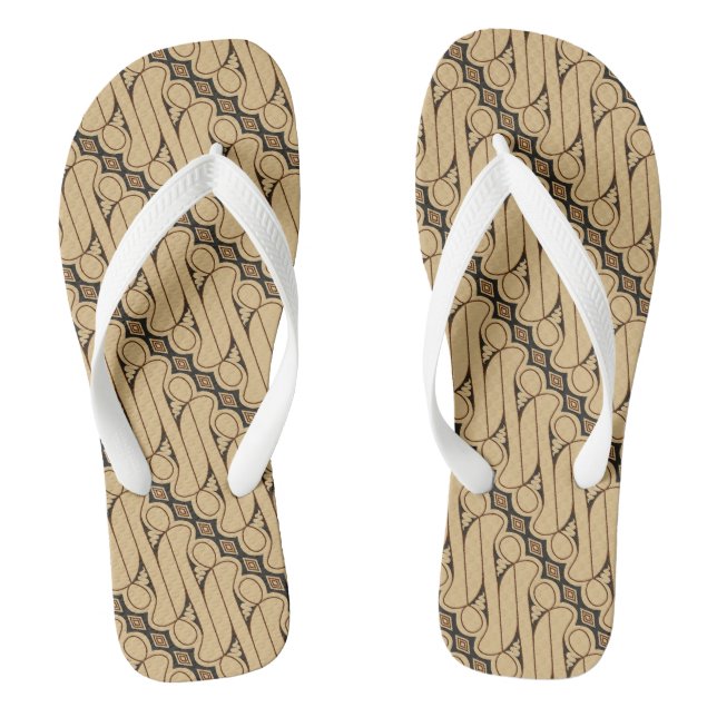 Batik Parang, Indonesian Pattern, Javanese, Ethnic Jandals (Footbed)