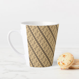 Batik Parang, Indonesian Pattern, Javanese, Ethnic Latte Mug