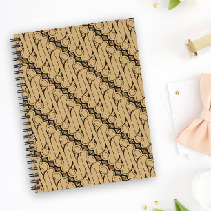 Batik Parang, Indonesian Pattern, Javanese, Ethnic Notebook