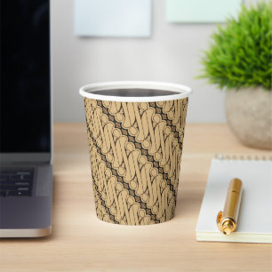 Batik Parang, Indonesian Pattern, Javanese, Ethnic Paper Cups