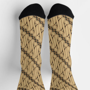 Batik Parang, Indonesian Pattern, Javanese, Ethnic Socks