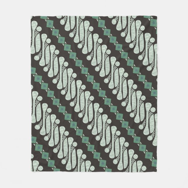 Batik Parang Yogyakarta, in various modern pattern Fleece Blanket (Front)