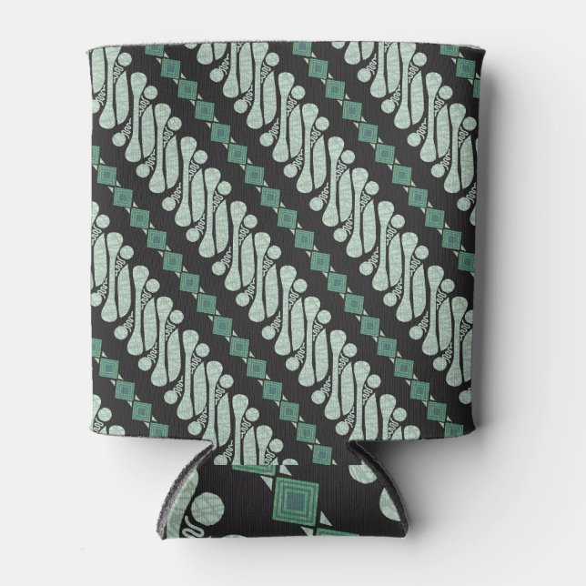 Batik Parang Yogyakarta: Modern Flora Pattern Can Cooler (Front)