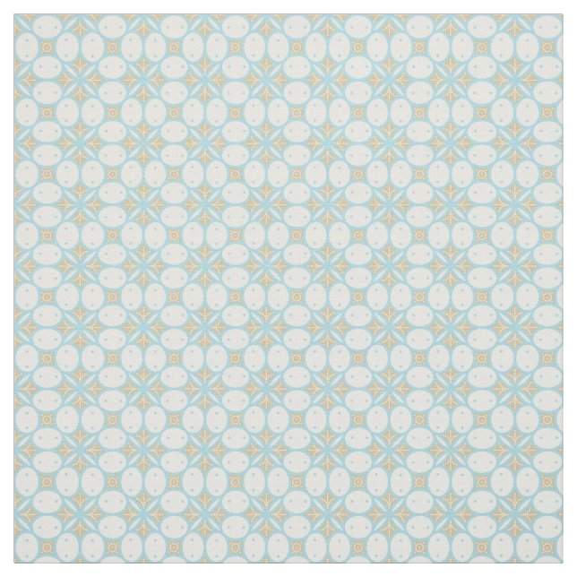 Batik Seamless Pattern Fabric in Aqua and Tan (Swatch)