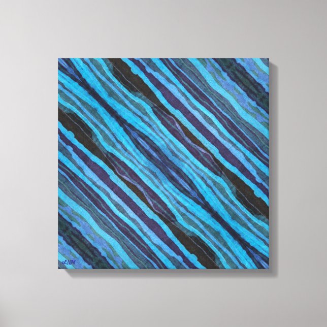 Batik Wavy Stripes Stretched Canvas Print (Front)