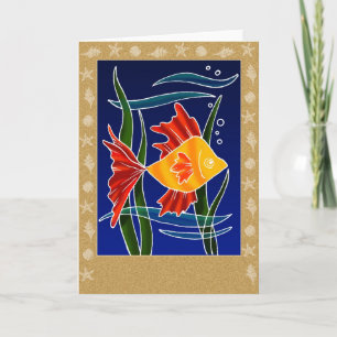 Batiqued Fish Card