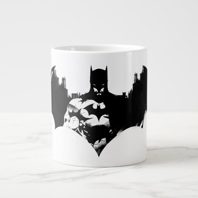 Batman and Gotham Silhouette Bat Logo Large Coffee Mug (Front)