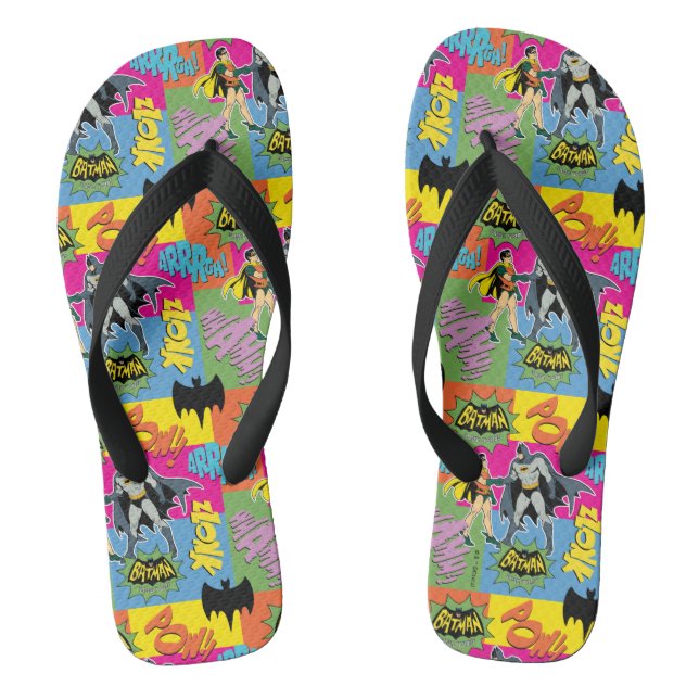 Batman and Robin | Action Handshake Pattern Jandals (Footbed)