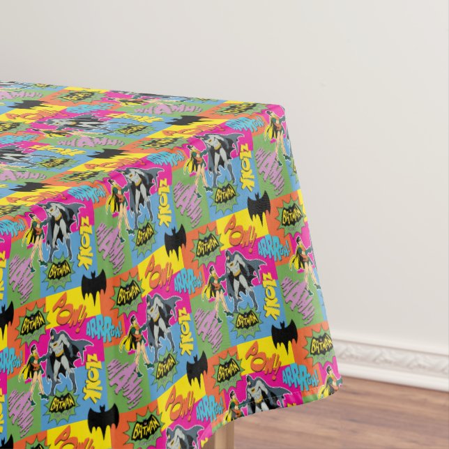 Batman and Robin | Action Handshake Pattern Tablecloth (In Situ)