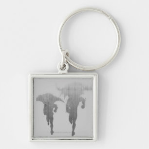 Batman And Robin Halftone Gradient Key Ring