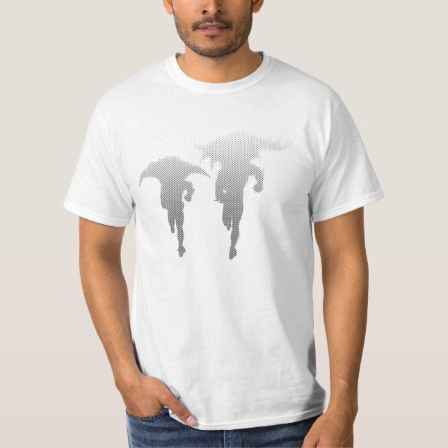 Batman And Robin Halftone Gradient T-Shirt (Front)
