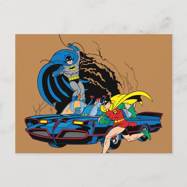 Batman And Robin In Batcave Postcard (Front)