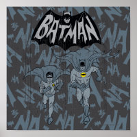 Batman And Robin With Logo Distressed Graphic