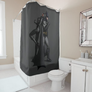 Batman Arkham City Batman and Catwoman Shower Curtain