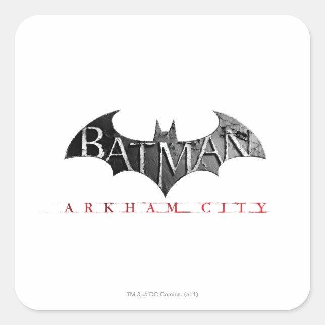 Batman Arkham City Logo Square Sticker (Front)