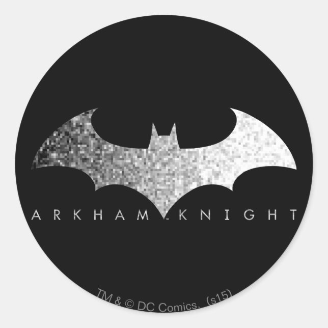 Batman Arkham Knight Pixel Logo Classic Round Sticker (Front)