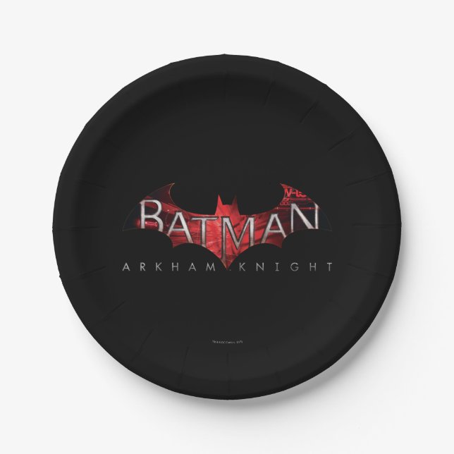 Batman Arkham Knight Red Logo Paper Plate (Front)