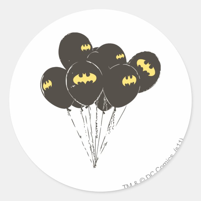 Batman Balloons Classic Round Sticker (Front)