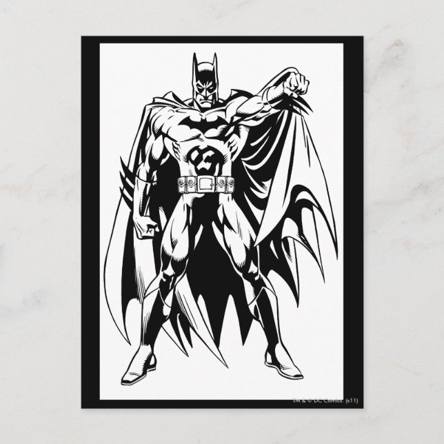 Batman Black and White Front Postcard (Front)