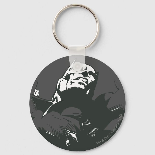 Batman Black & White Graffiti Stencil Key Ring (Front)