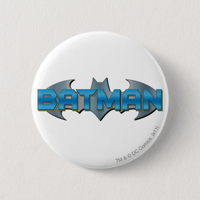 Batman | Blue Name Logo 6 Cm Round Badge (Front)