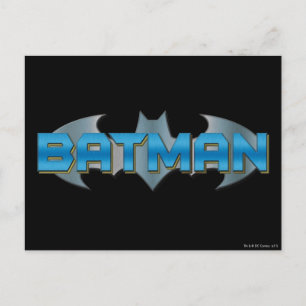 Batman Blue Name Logo Postcard