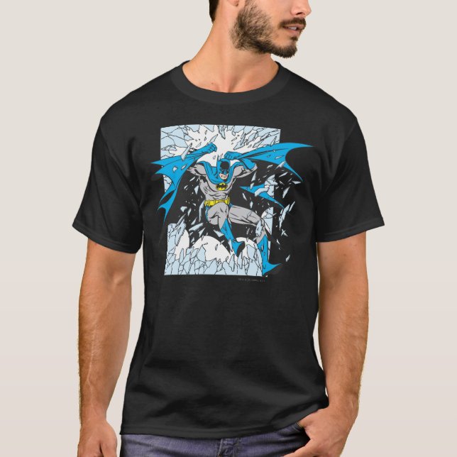 Batman Bursts Through Glass T-Shirt (Front)