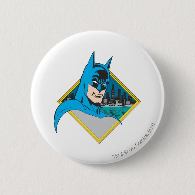 Batman Bust 6 Cm Round Badge (Front)
