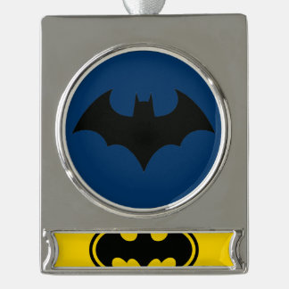 Batman Button  Silver Plated Banner Ornament