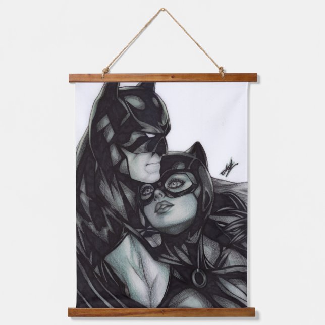 Batman & Catwoman ~ Bruce wayne & Selina Kyle Hanging Tapestry (Front)