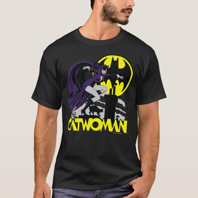 Batman Catwoman Rooftop Cat T-Shirt (Front)