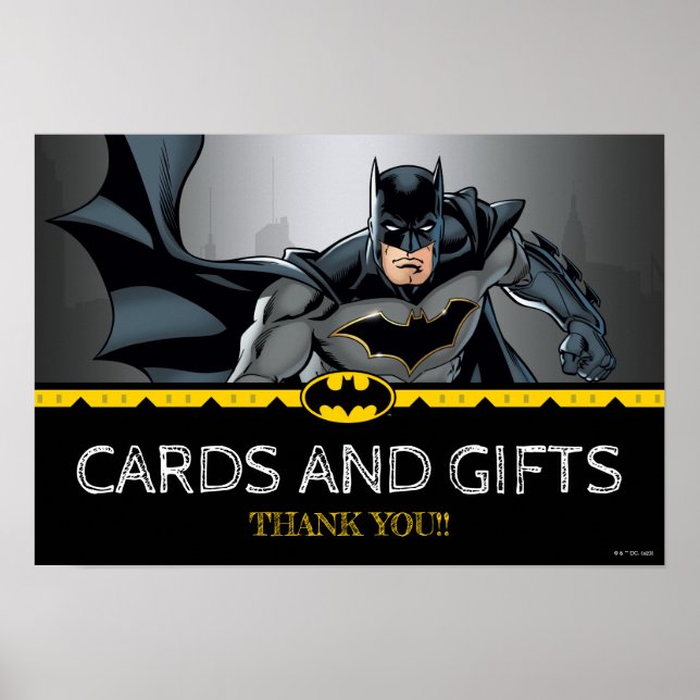 Batman | Chalkboard Birthday Cards & Gifts Sign (Front)