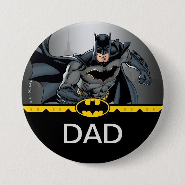 Batman | Chalkboard Birthday Child's Dad 7.5 Cm Round Badge (Front)