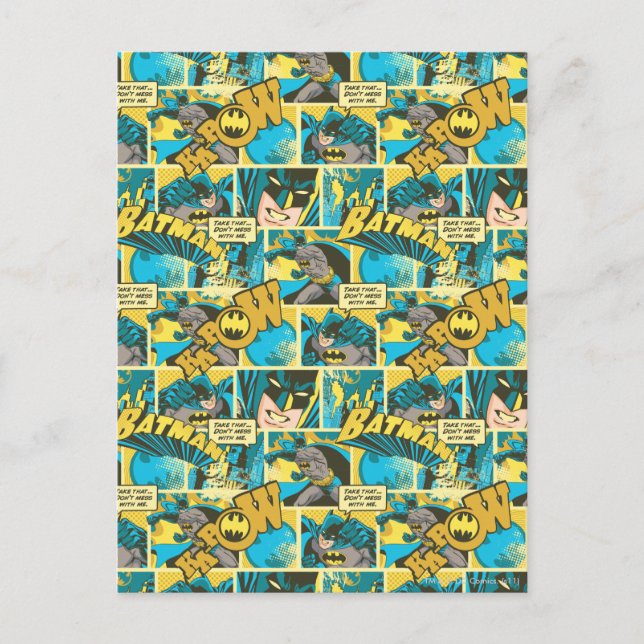 Batman Comic Capers Pattern 2 Postcard (Front)