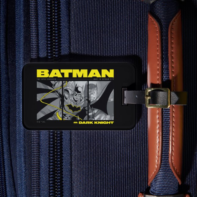 Batman Comic Tri-Panel Graphic Luggage Tag (Front Insitu 4)
